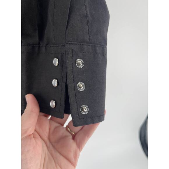 Plains Western Wear Men's Black Long Sleeve Pearl Snap Western Shirt L - Picture 3 of 5